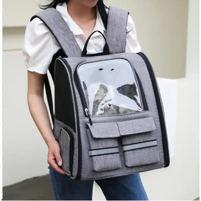 Premium Travel Pet Carrier Backpack™: High-Quality Transport Trolley with Breathable Capsule Design