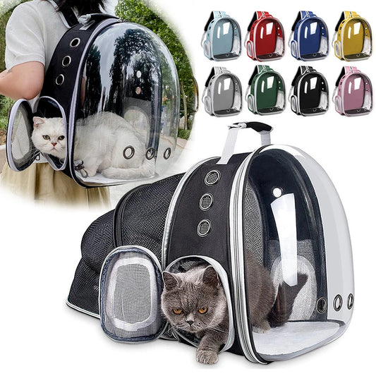Transparent Pet Backpack™: Breathable Space Capsule Bag for Dogs, Puppies and Cats on the Go