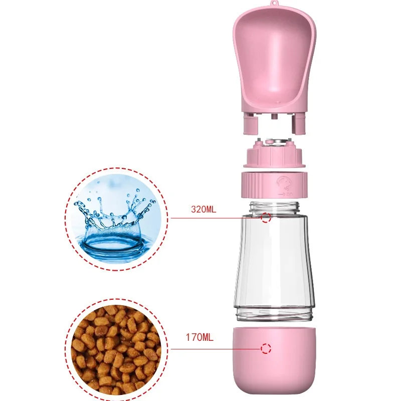 Portable Dog & Cat Water Bottle™: All-in-One for Outdoor Activities, Walking, and Feeding - Ideal for Small & Large Breeds