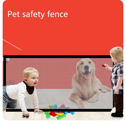 Folding Pet Barrier Fence™: Breathable Mesh Playpen with Hooks