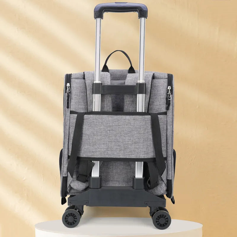 Premium Travel Pet Carrier Backpack™: High-Quality Transport Trolley with Breathable Capsule Design