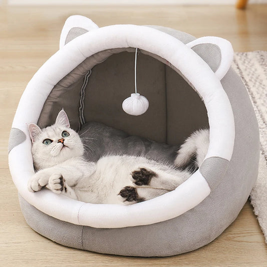 Adorable Cat Bed™: Kitten Lounger with Washable Mat - Cozy Pet House